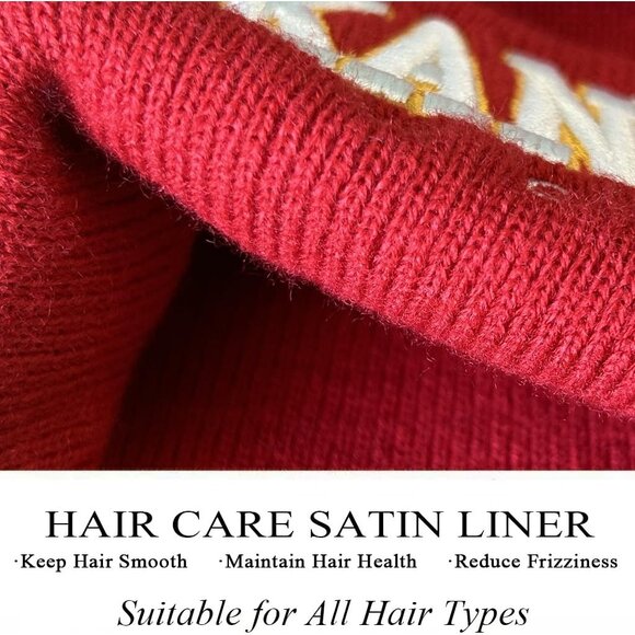 Women's Red & Yellow Soft Knit Winter Hat For Cold Weather Beanie Toque Hat - Picture 4 of 7